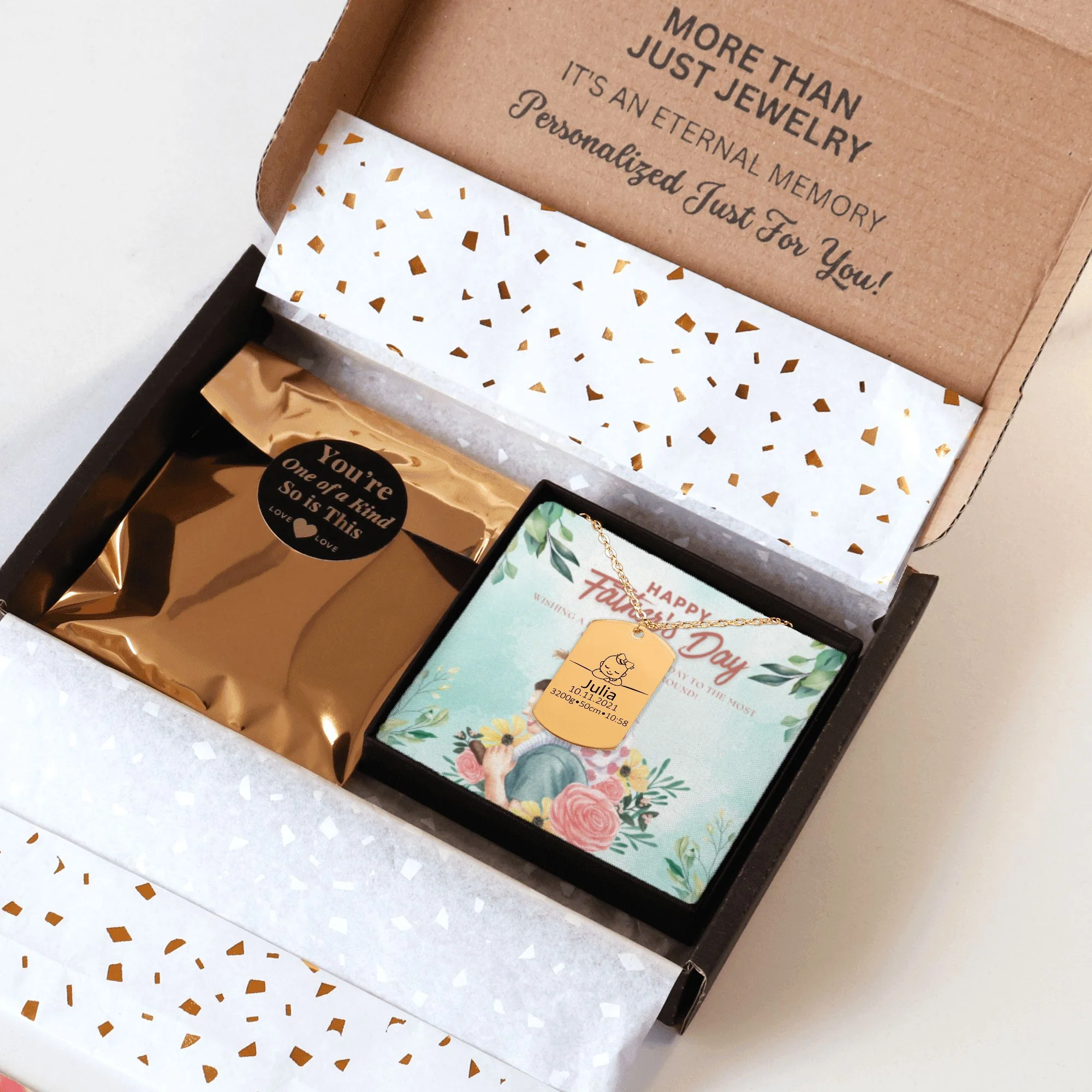 Birth Details Tag Gift with Custom Message Card  + - Image 7