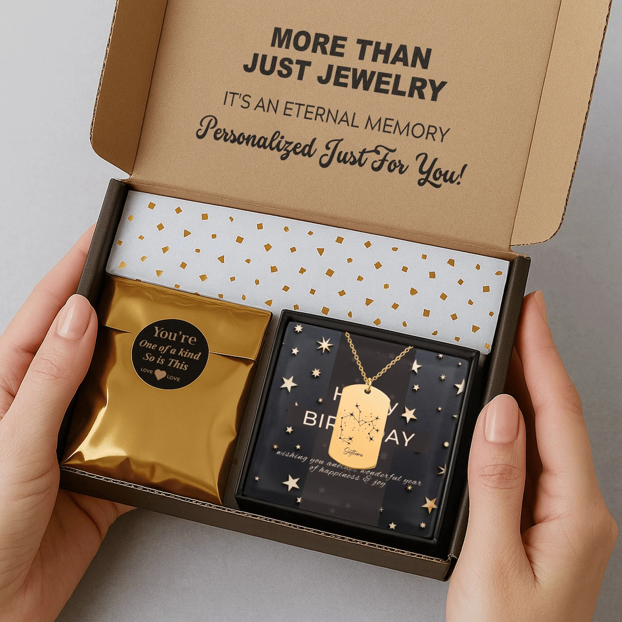 Constellation Zodiac Sign Tag Necklace Gift with Custom Message Card  + - Image 7
