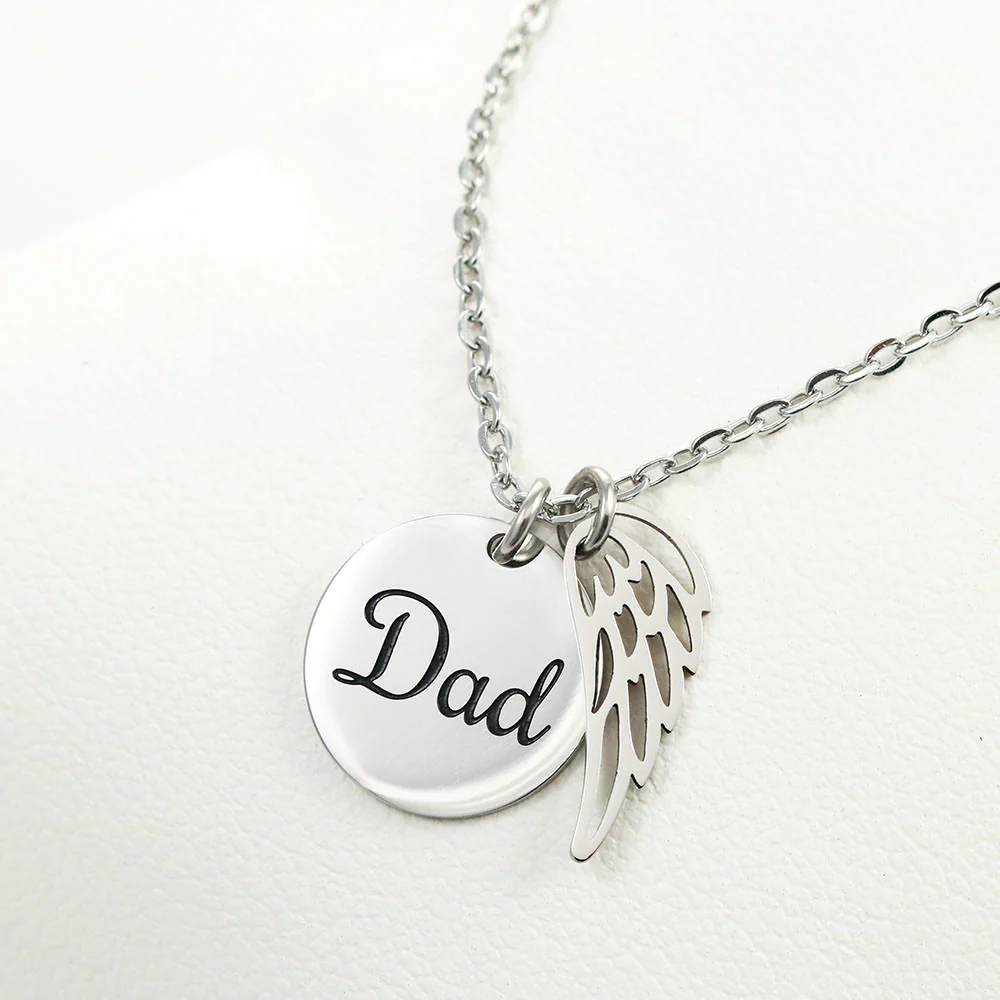 Dad Memorial Necklace and Personal Card - Image 3