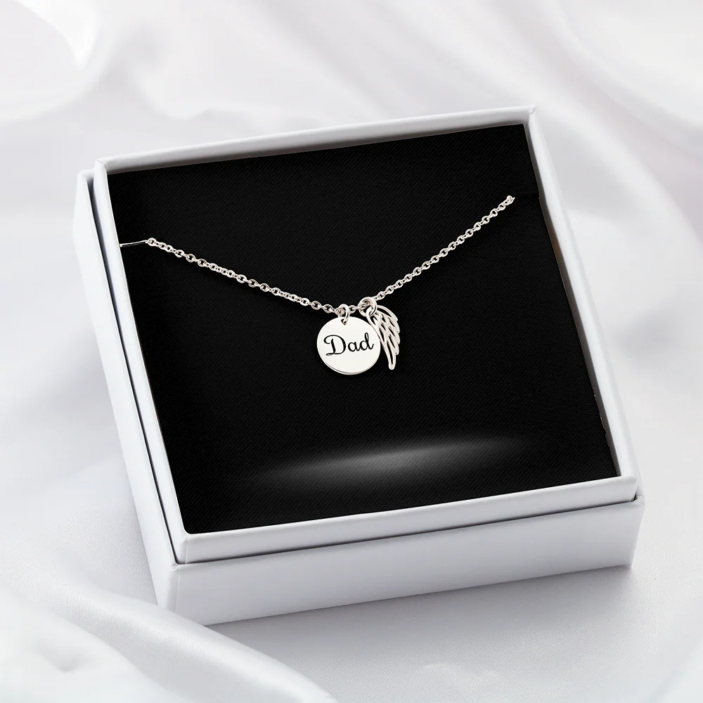 Dad Memorial Necklace and Personal Card - Image 4