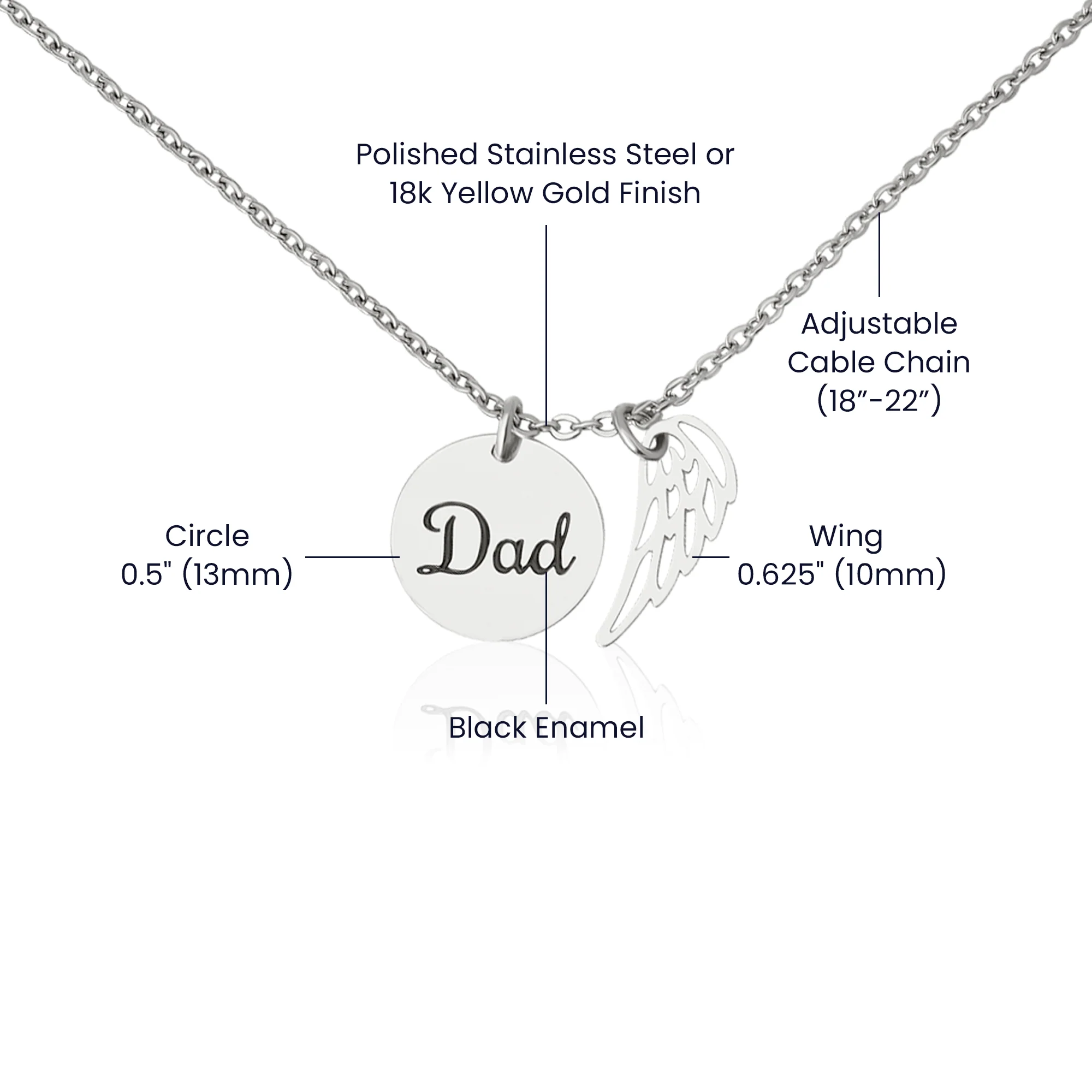 Dad Memorial Necklace and Personal Card - Image 5