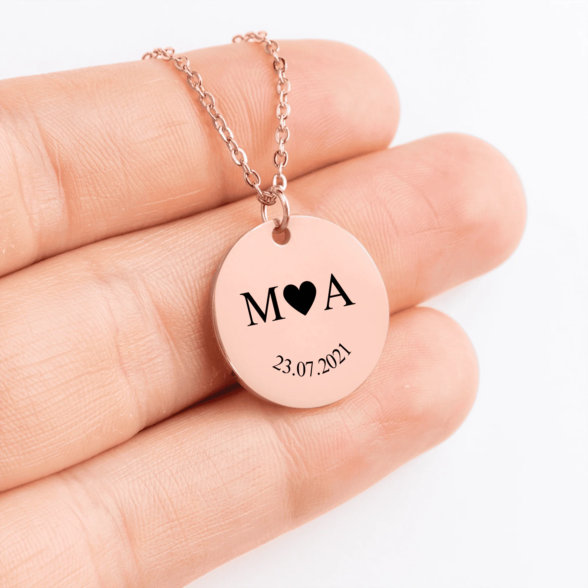 Etched In Time Initials Necklace  + - Image 4