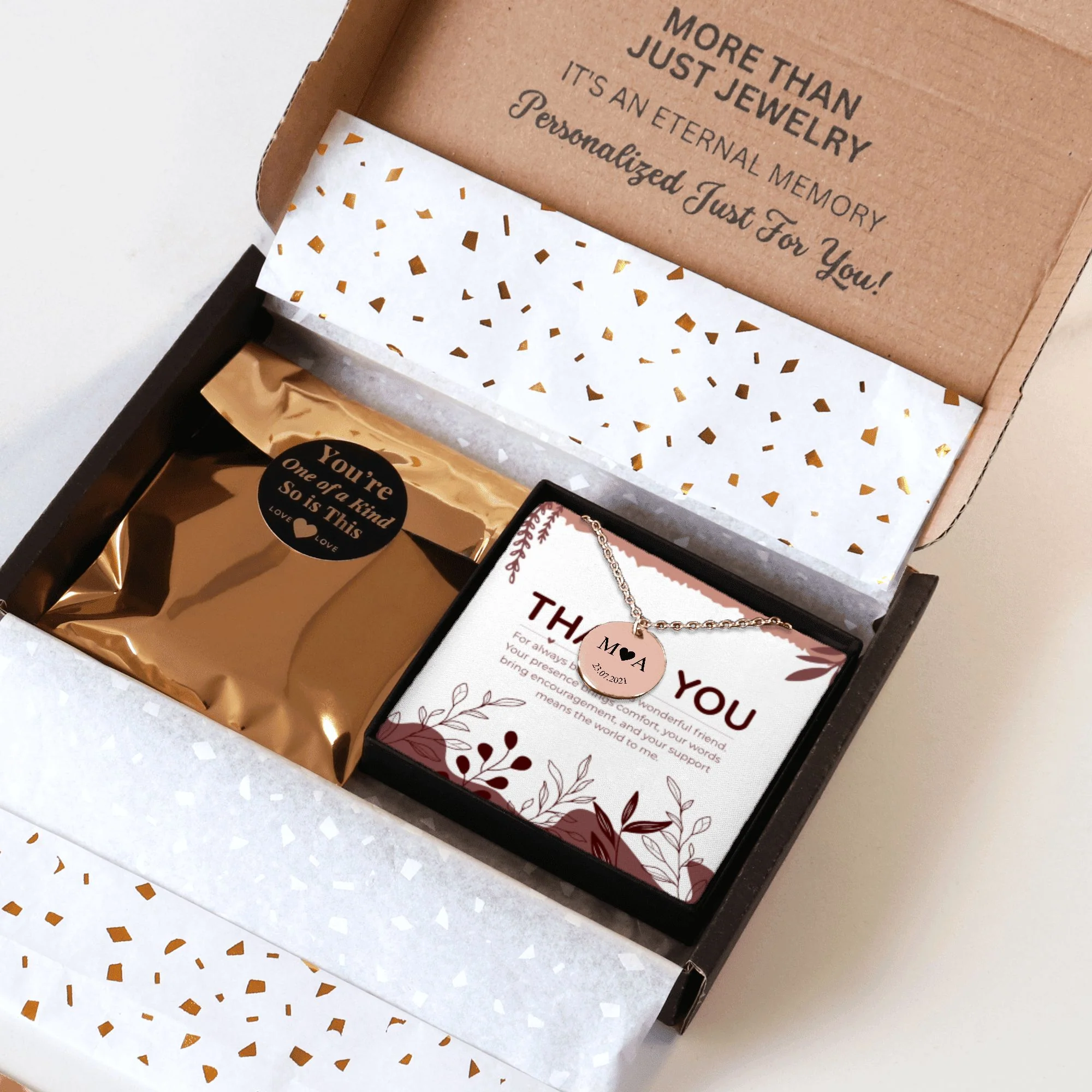 Etched In Time Initials Necklace  + - Image 8