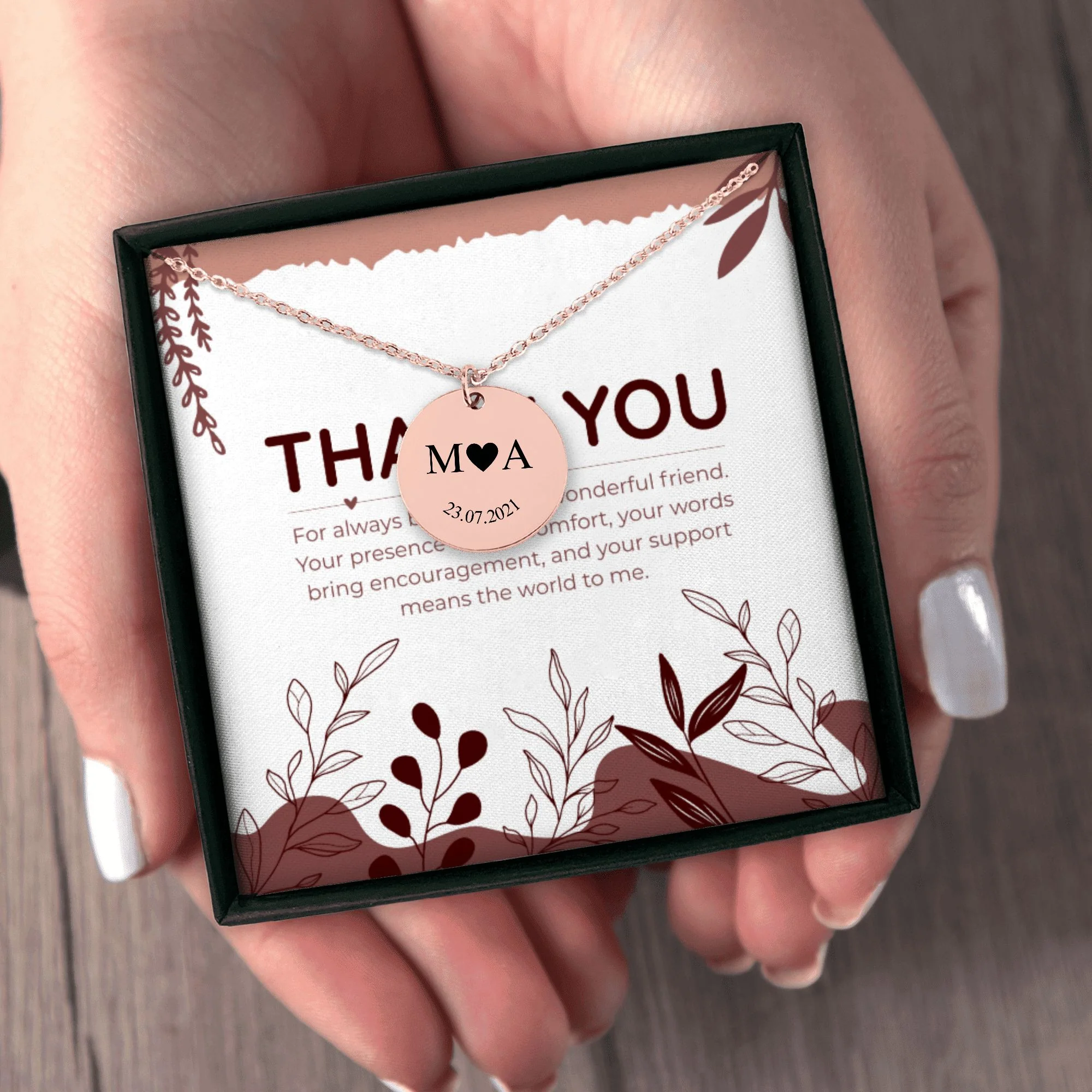 Etched In Time Initials Necklace  + - Image 9