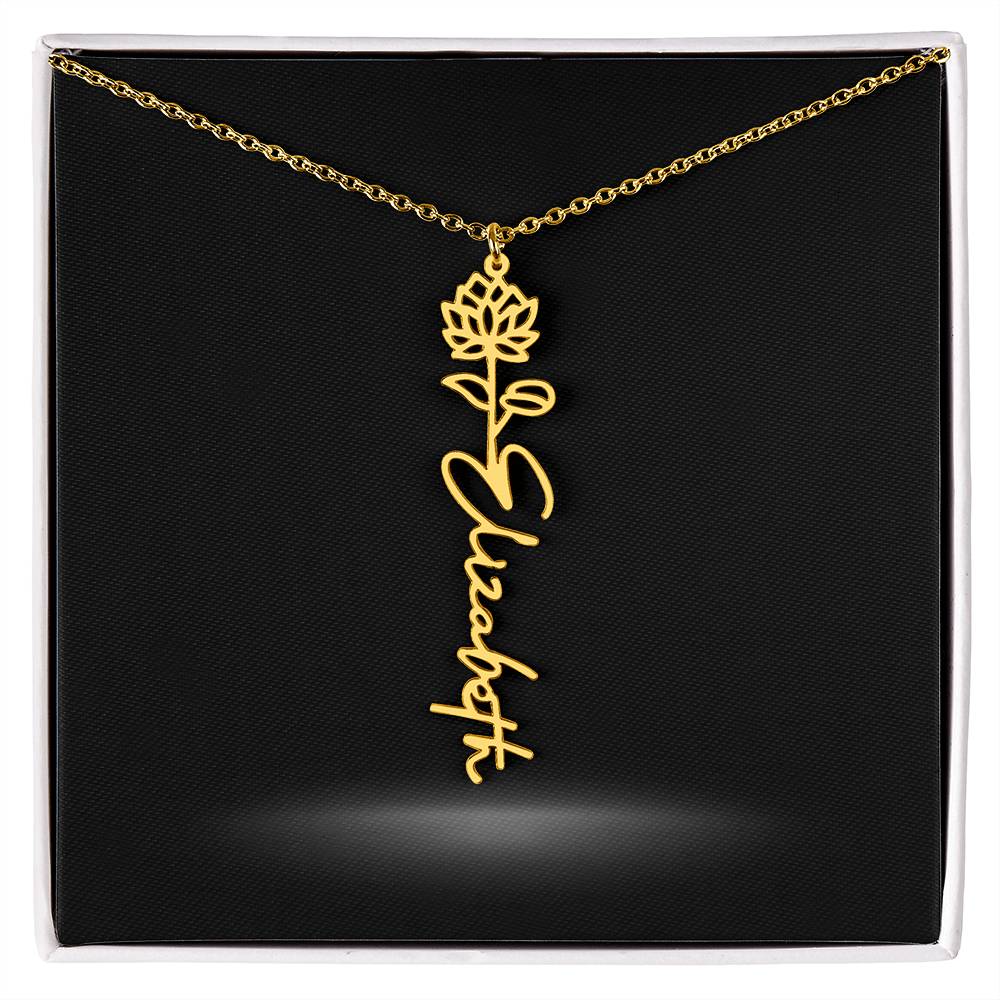 Flower Month Name Necklace and Personalized Card - Image 20