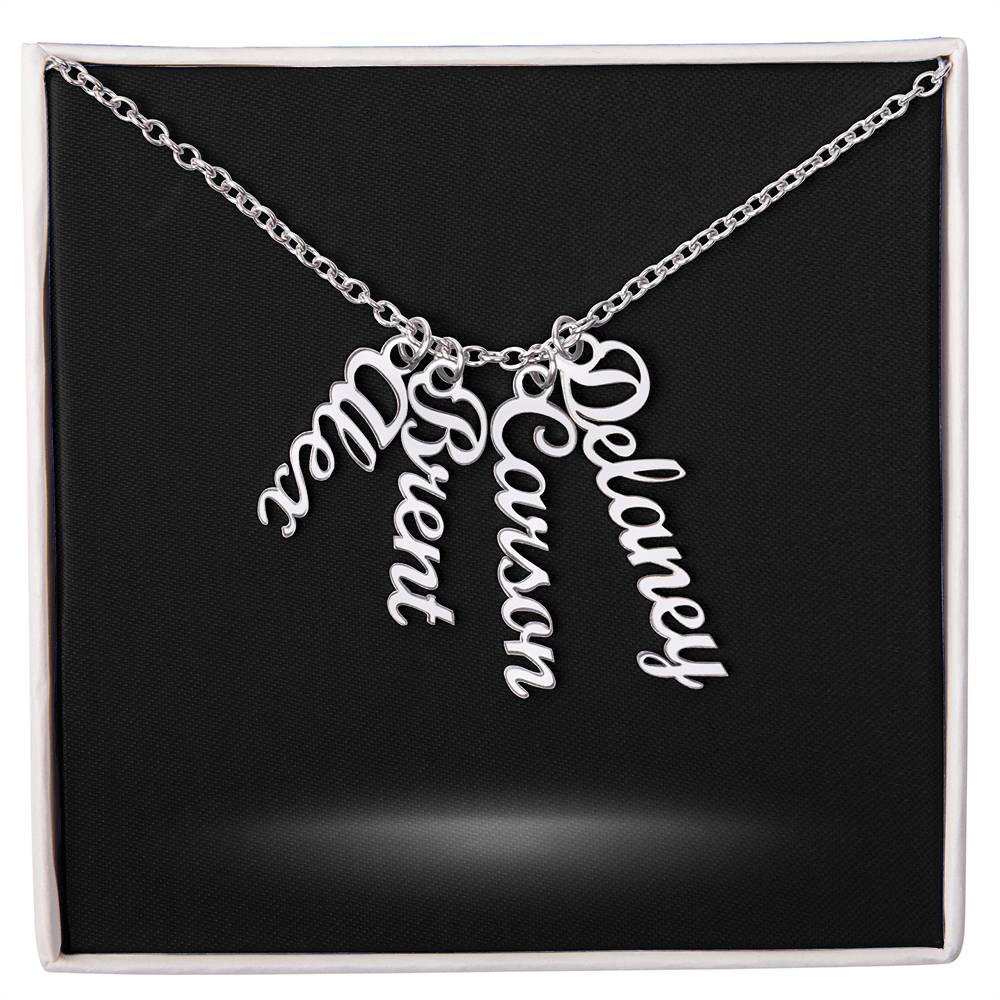 Multiple Name Necklace and Personal Message Card - Image 9