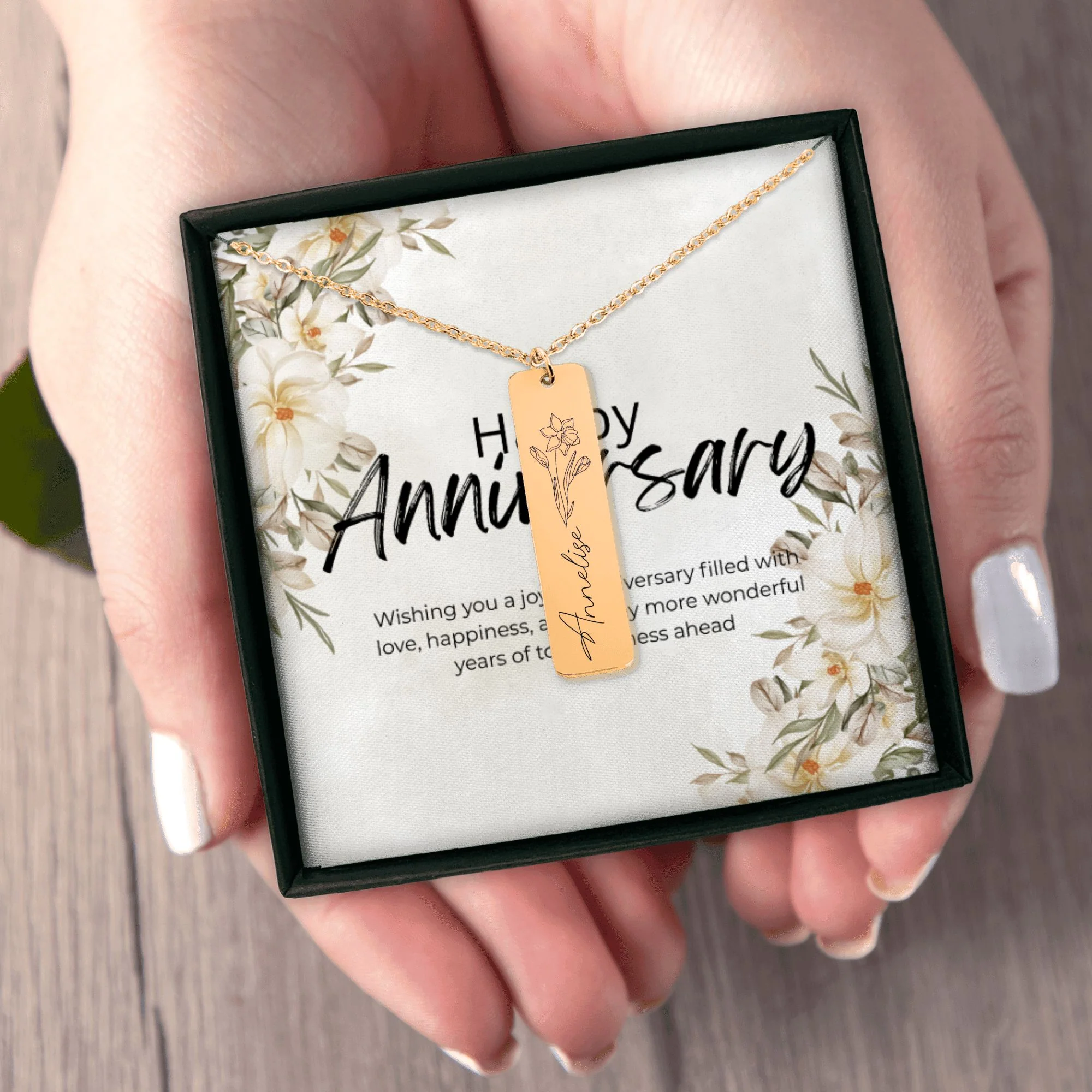 Name & Birthflower Necklace  + - Image 9