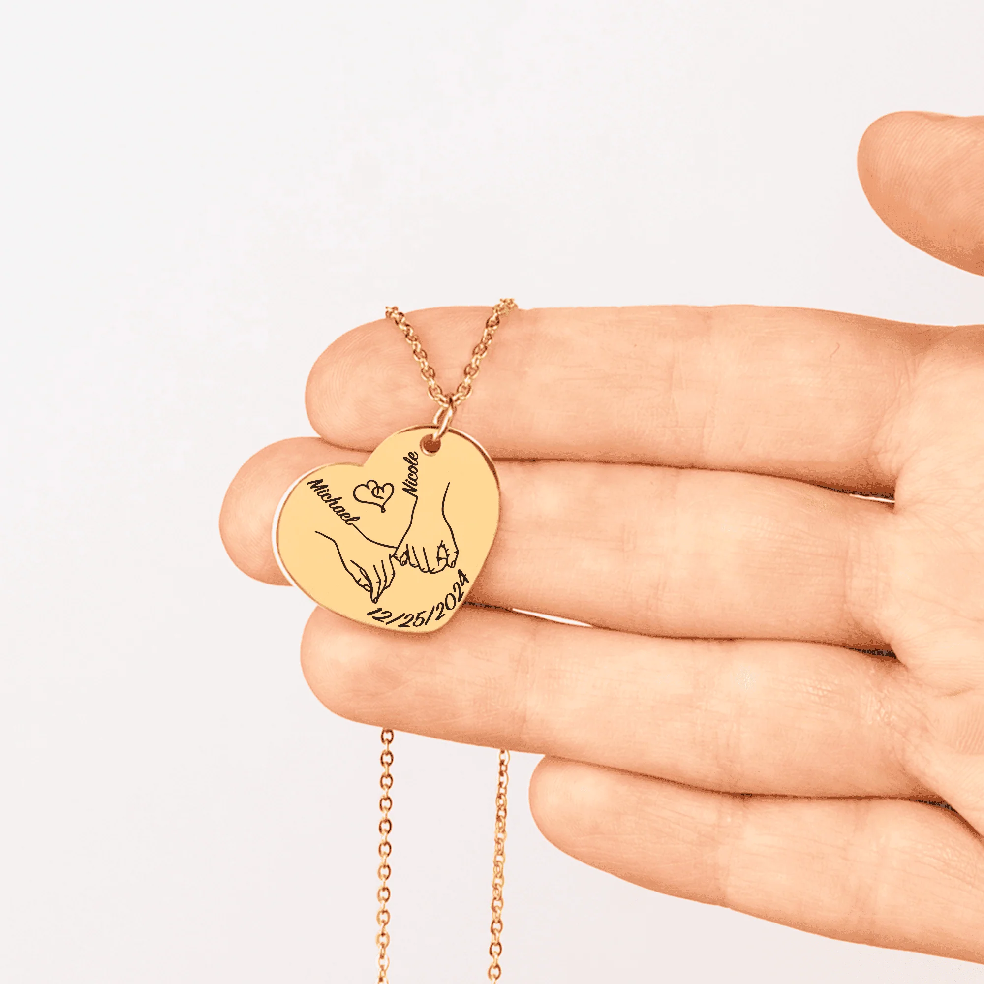 Our first christmas together Heart Necklace  + - Image 4