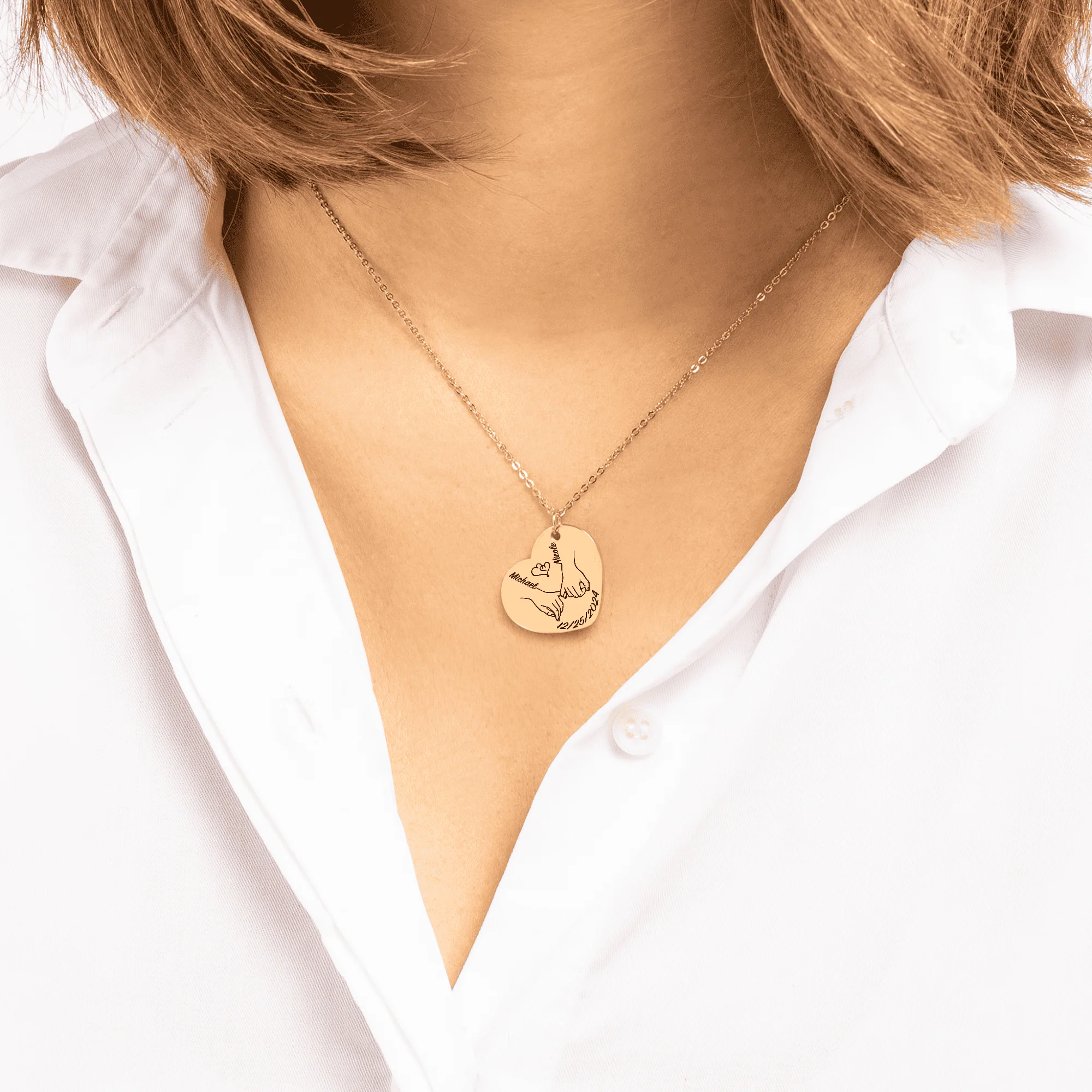 Our first christmas together Heart Necklace  + - Image 5