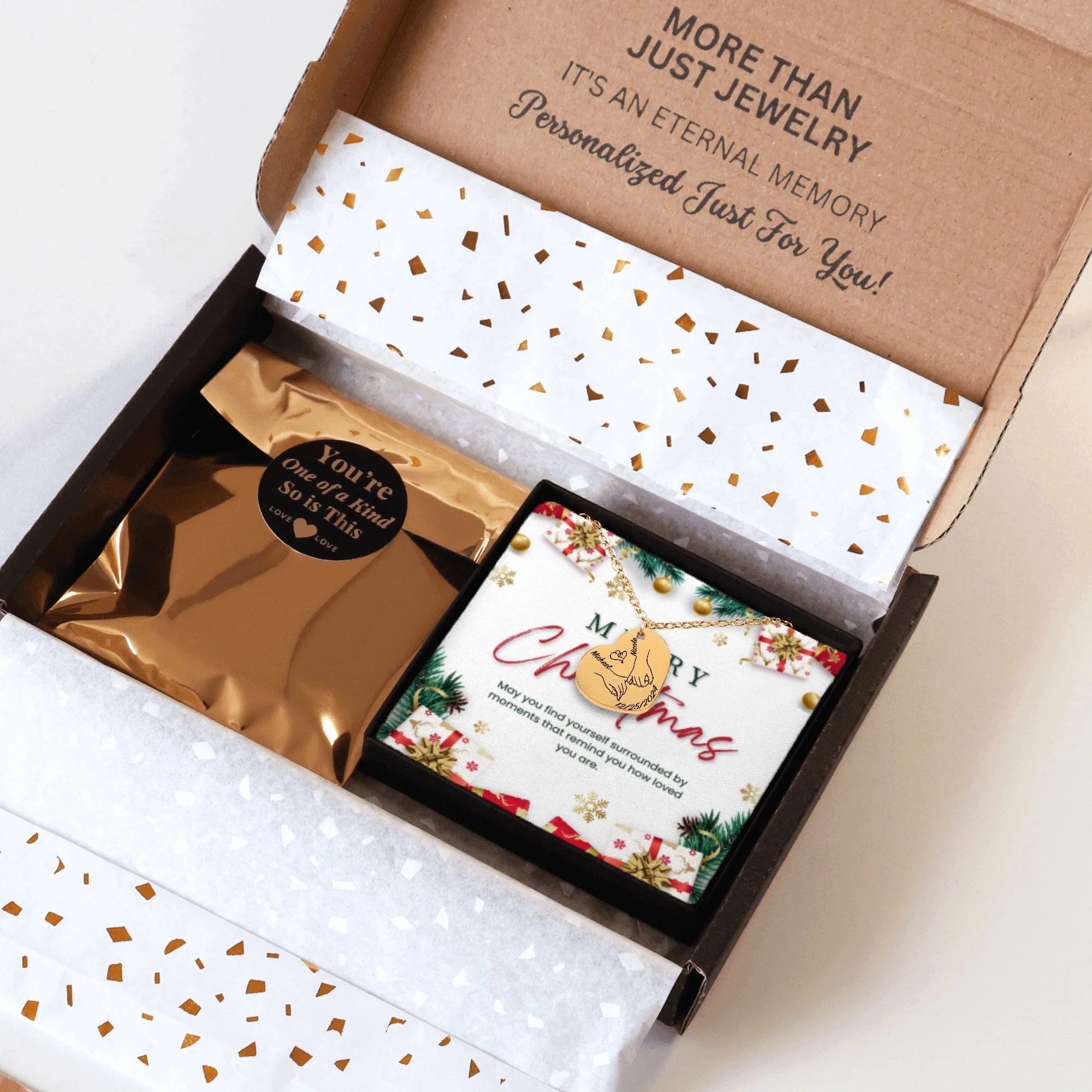 Our first christmas together Heart Necklace  + - Image 7