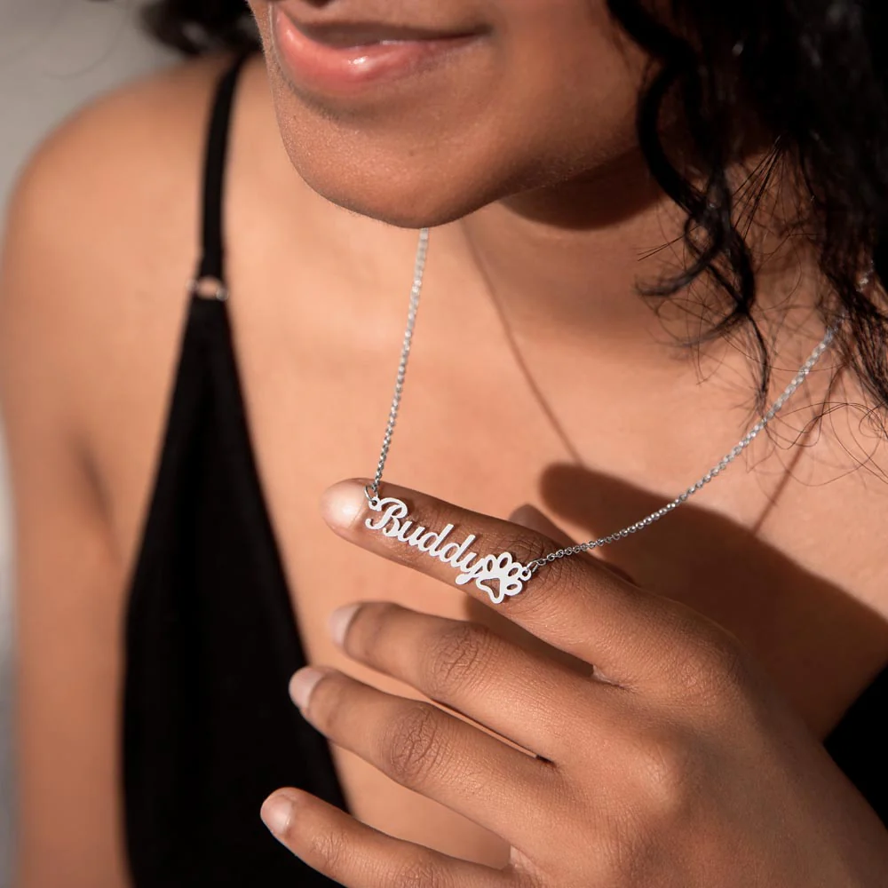 Pet Paw Name Necklace - Image 4