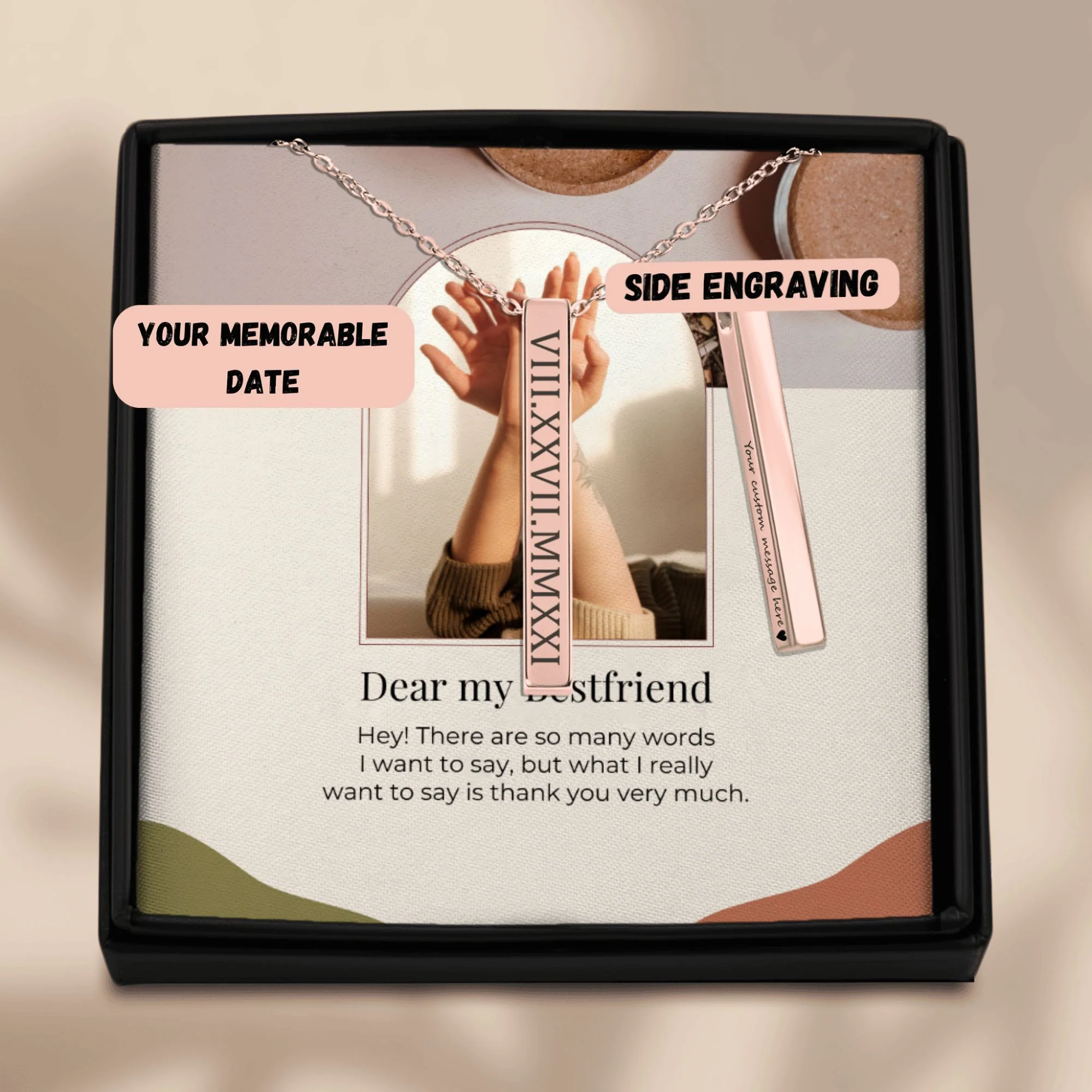 Roman Date Necklace  + - Image 3