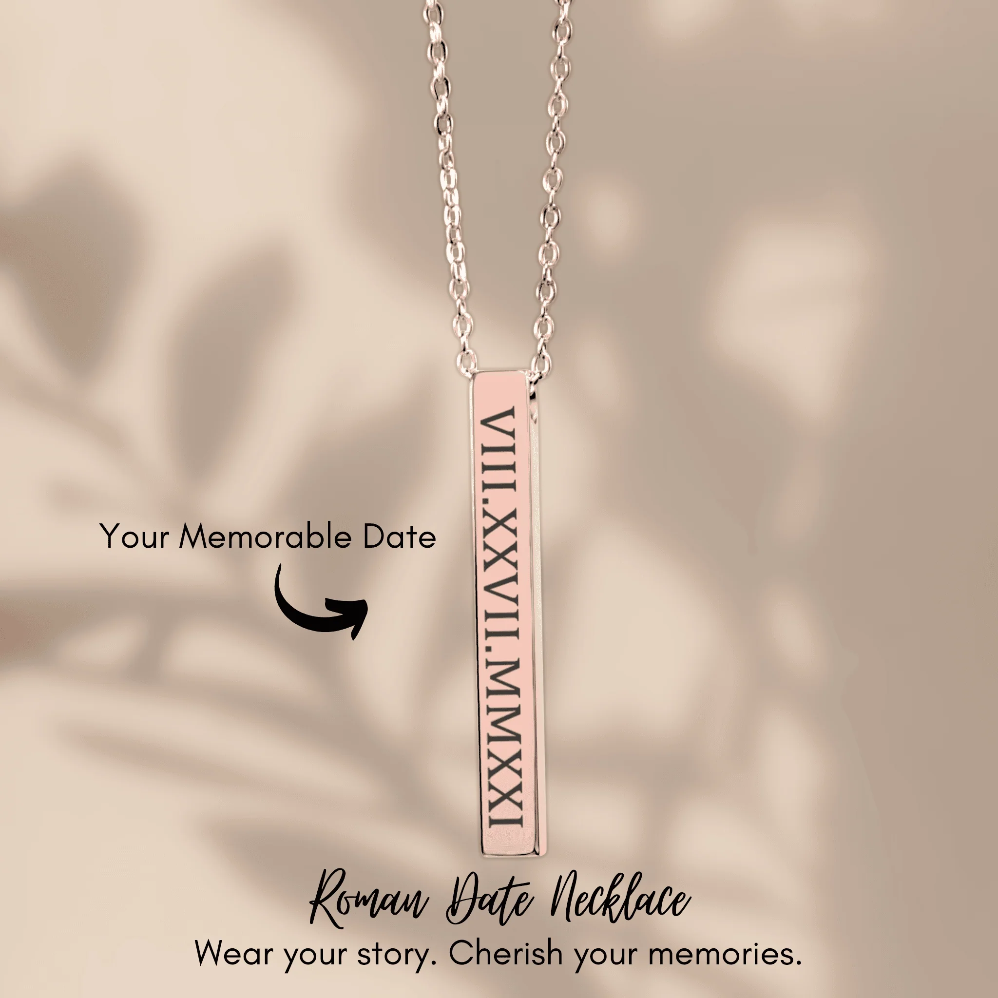 Roman Date Necklace  + - Image 7