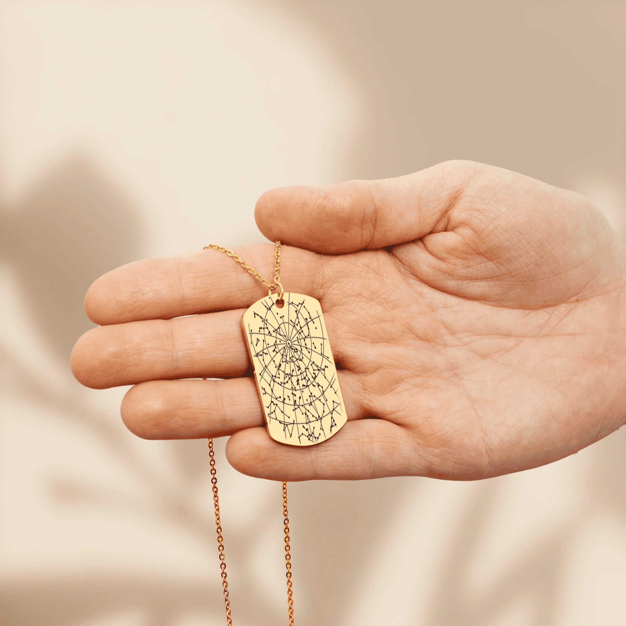 Star Map Tag Necklace  + - Image 4