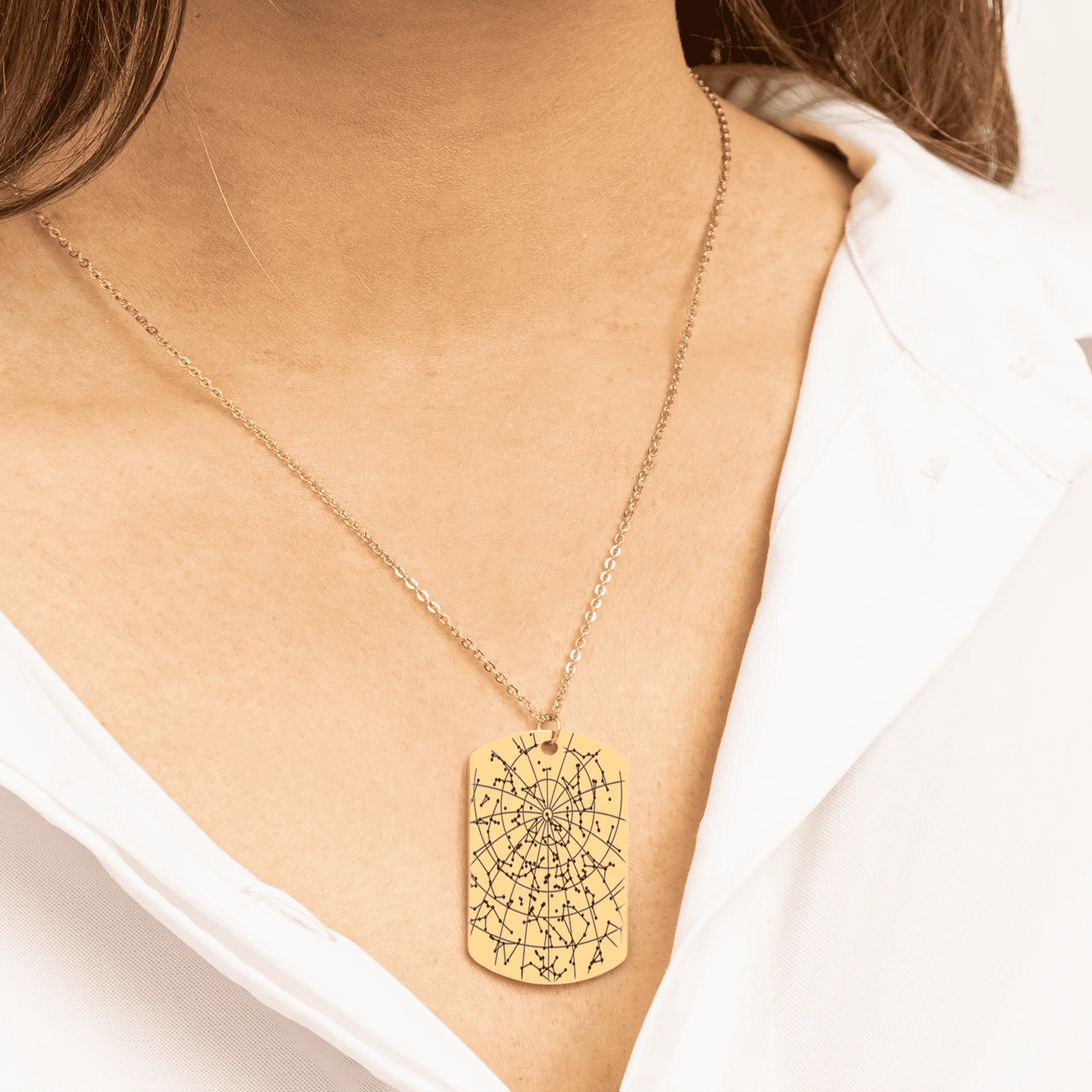 Star Map Tag Necklace  + - Image 5