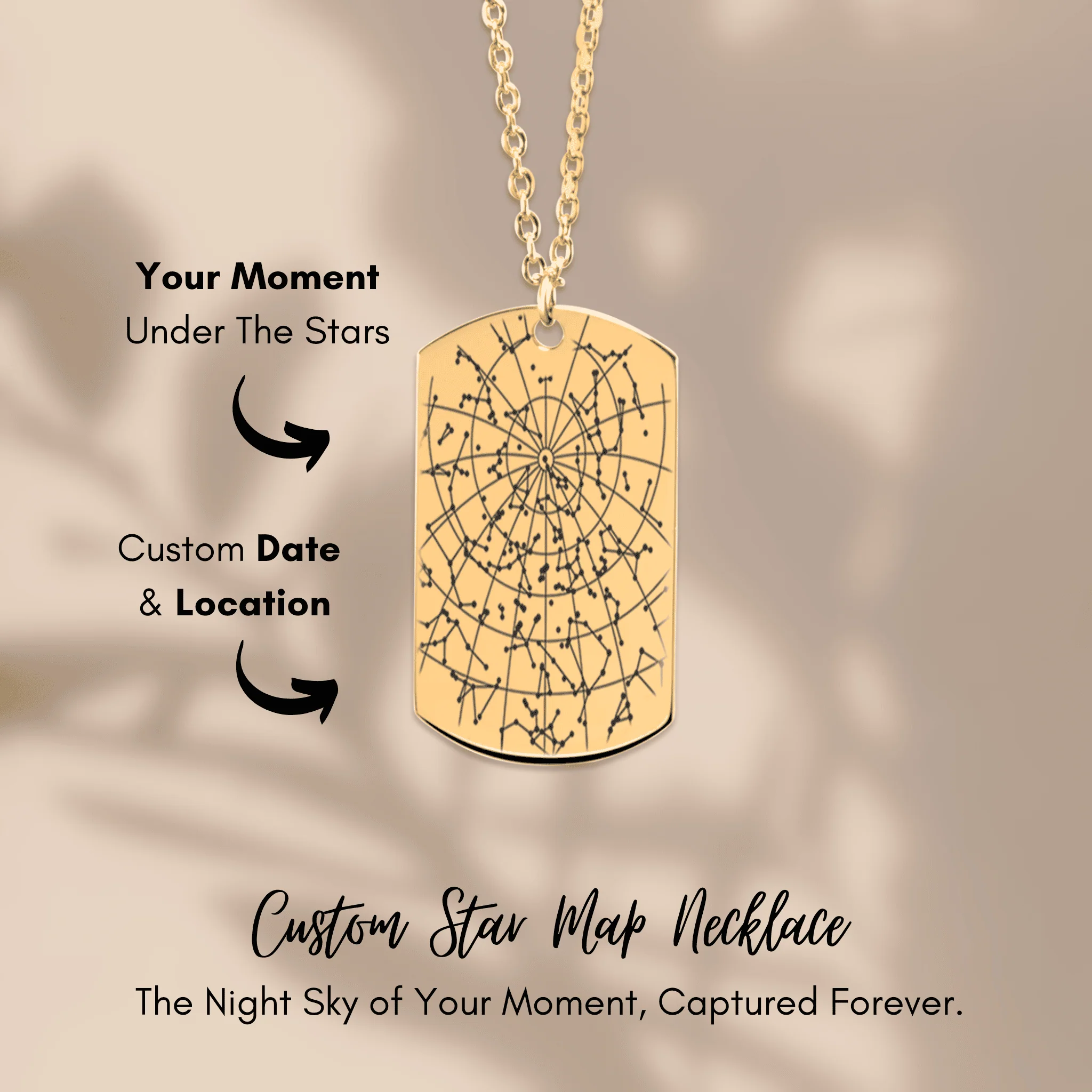 Star Map Tag Necklace  + - Image 6