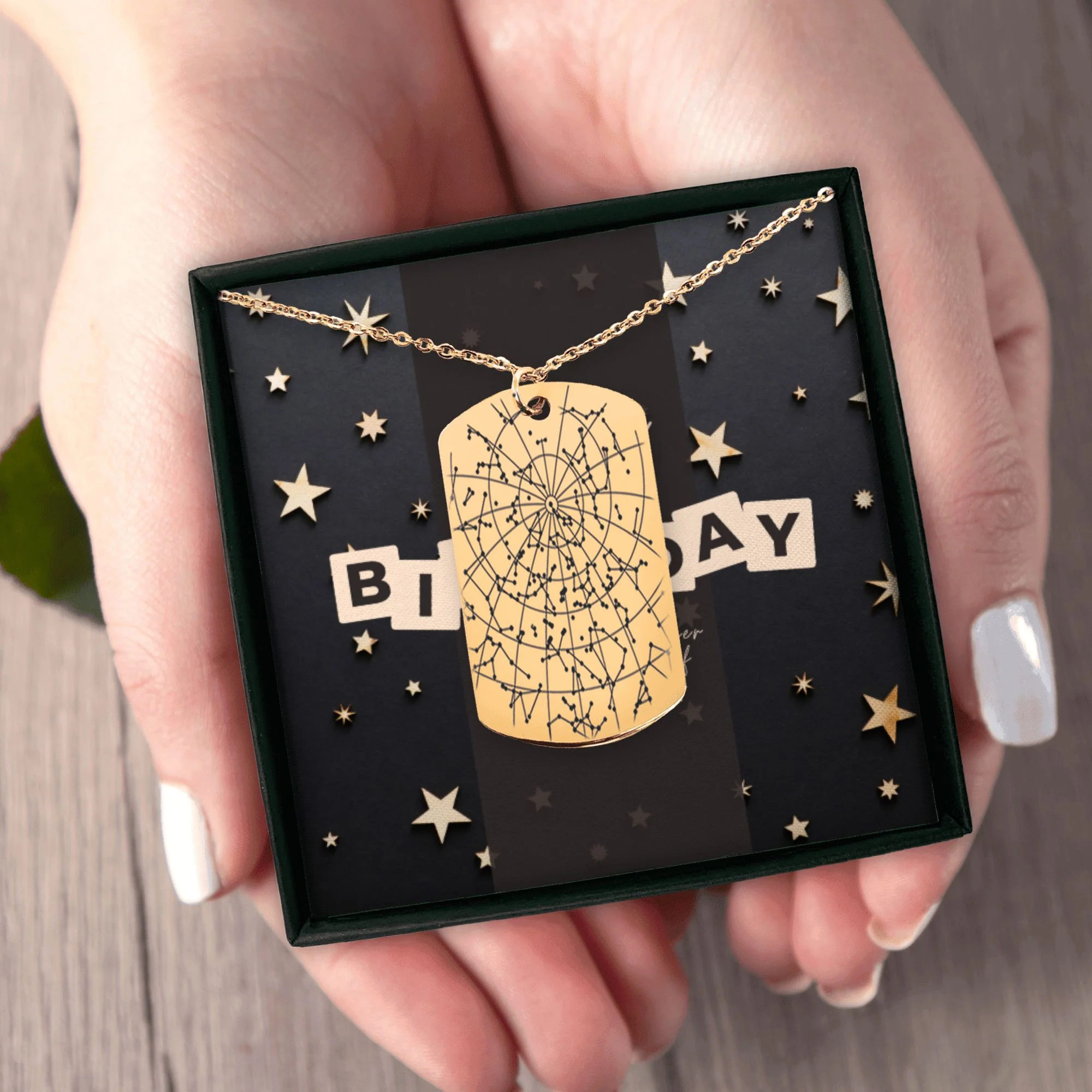 Star Map Tag Necklace  + - Image 8