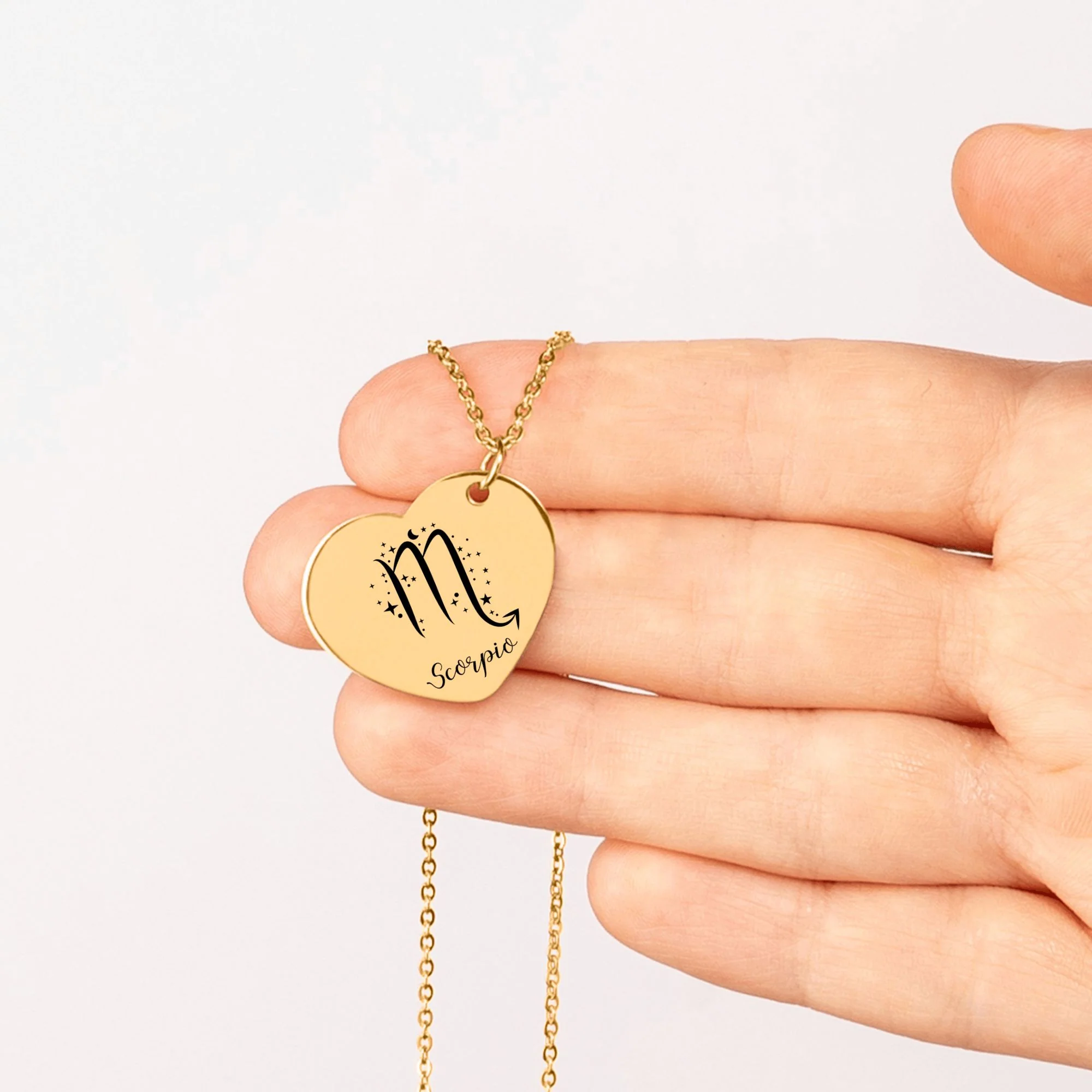 Zodiac Signs Heart Necklace Gift with Custom Message Card  + - Image 4